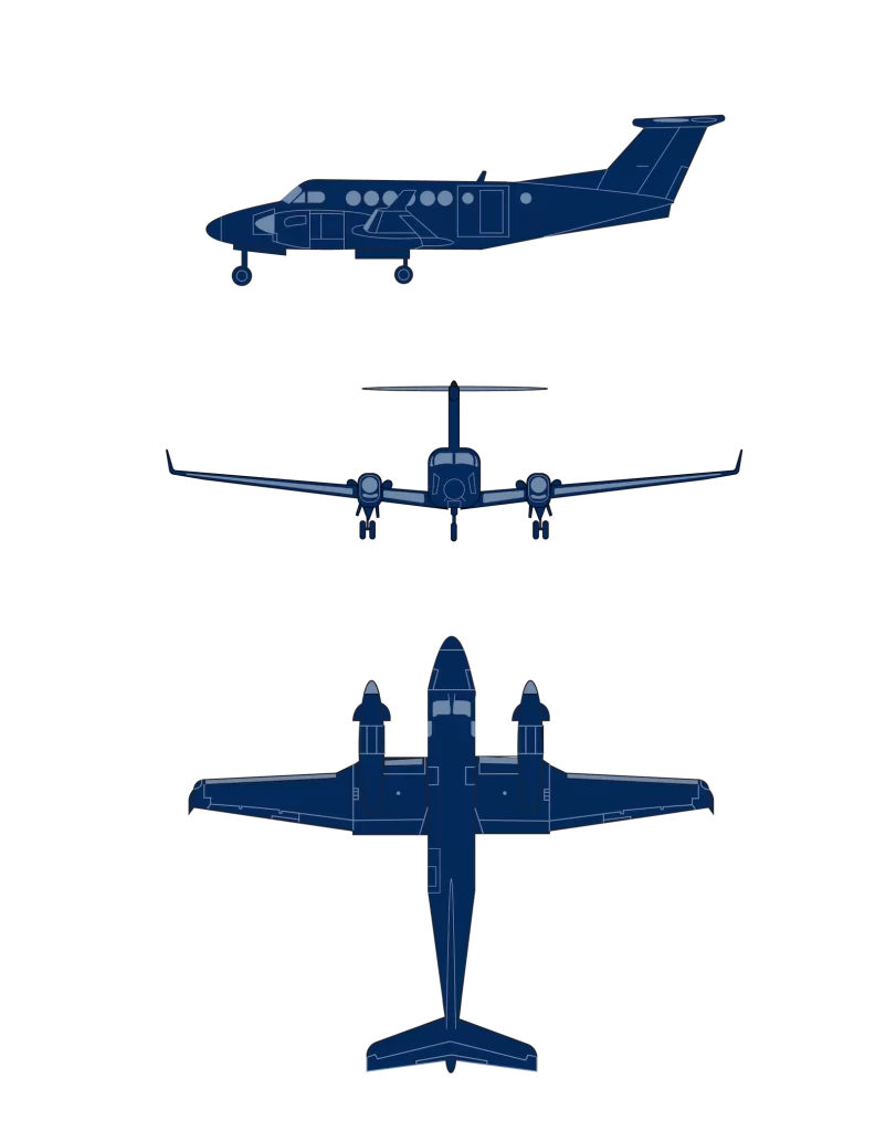 Advanced Air King Air 350 Jet Center LA - Plane Silhouette