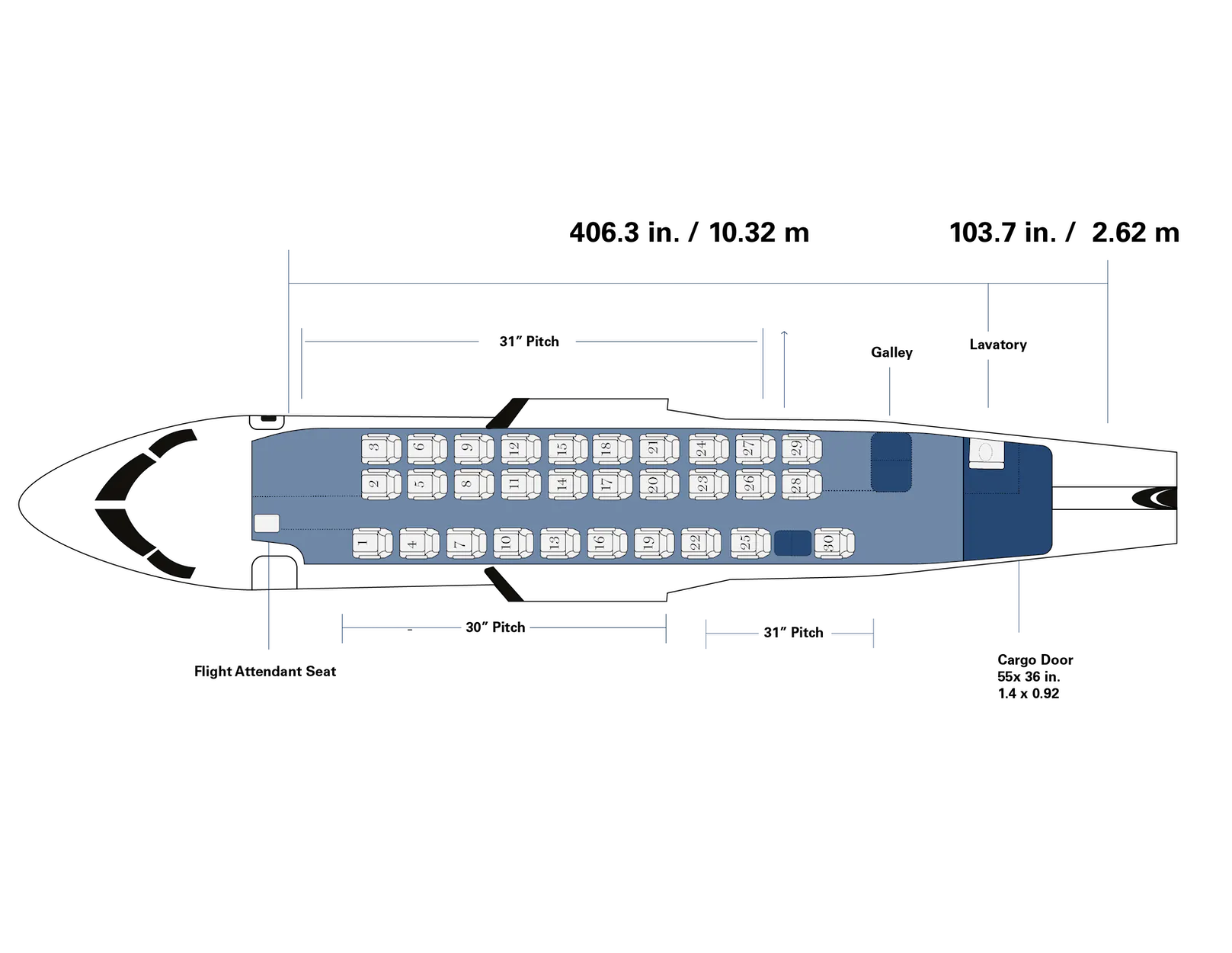 Advanced Air Dornier 328 Jet - Jet Center LA - Floor Plan