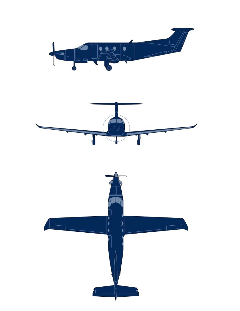 Advanced Air Pilatus PC-12 - Jet Center LA - Silhouette